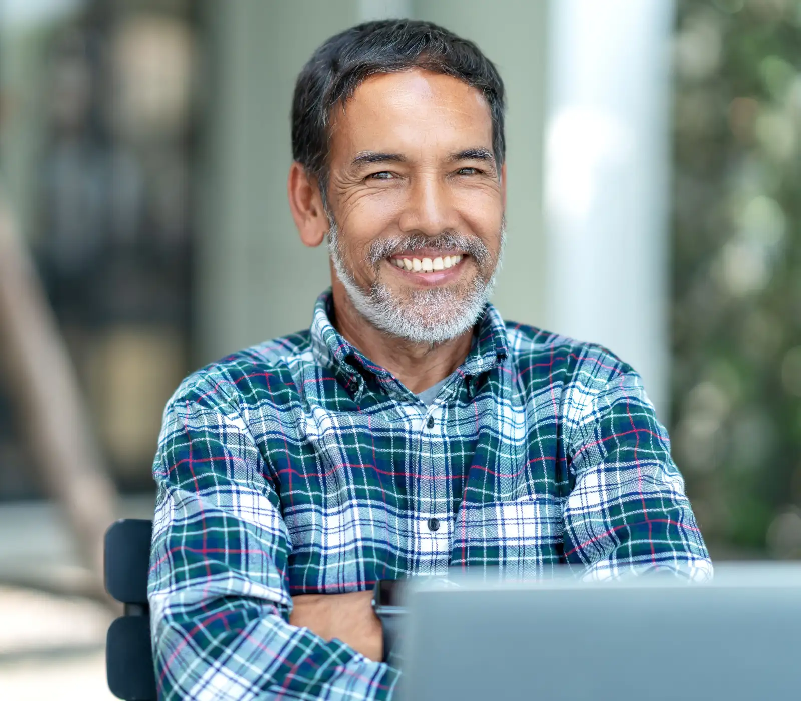 happy healthy middle aged man smiling